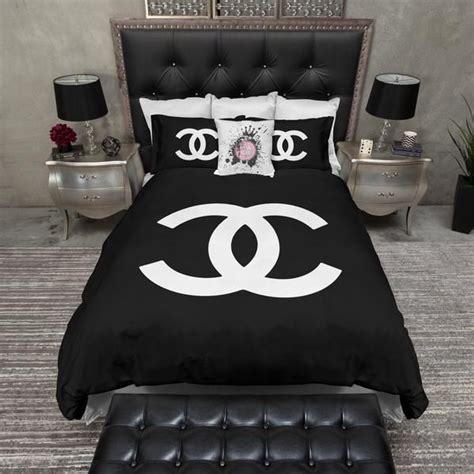 black chanel comforter|Chanel inspired comforter set.